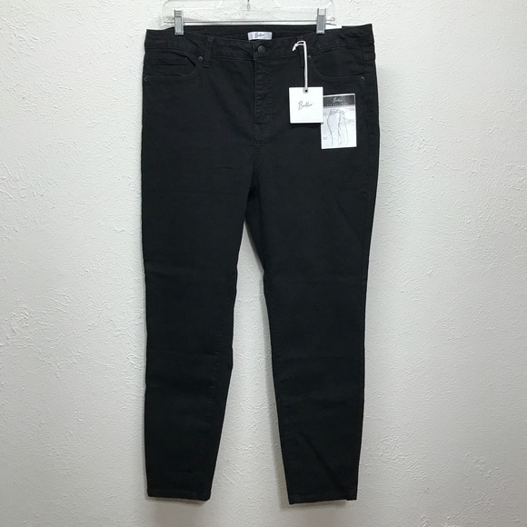 Billie Denim - Billie Skinny Jeans Womens 16 Black Fit Solution High Rise Tummy Control Stretch